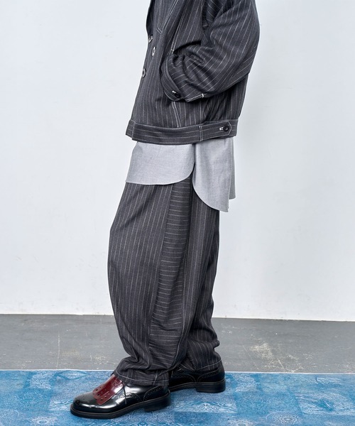 Nora Lily（ノラリリー）の「【Nora Lily】Pin Stripe Easy Barrel Pants（その他パンツ・メンズ・インディゴブルー/ブラック・FREE）」の6枚目の写真
