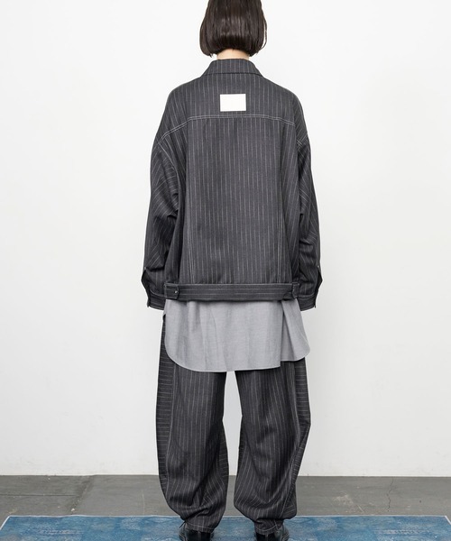Nora Lily（ノラリリー）の「【Nora Lily】Pin Stripe Easy Barrel Pants（その他パンツ・メンズ・インディゴブルー/ブラック・FREE）」の12枚目の写真