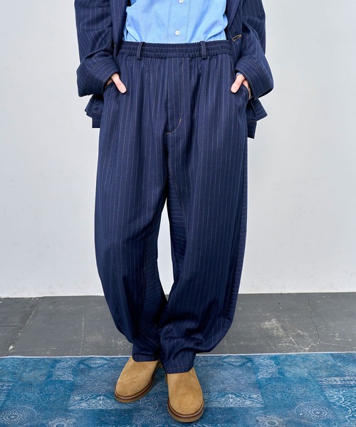 Nora Lily（ノラリリー）の「【Nora Lily】Pin Stripe Easy Barrel Pants（その他パンツ・メンズ・インディゴブルー/ブラック・FREE）」の17枚目の写真
