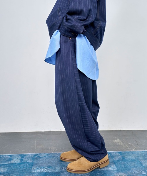 Nora Lily（ノラリリー）の「【Nora Lily】Pin Stripe Easy Barrel Pants（その他パンツ・メンズ・インディゴブルー/ブラック・FREE）」の21枚目の写真