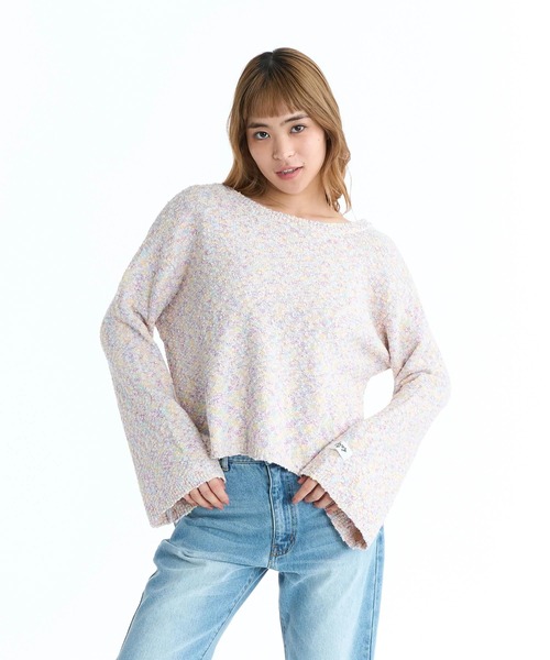 ROXY(ロキシー)の「ROXY ウィメンズ CHEERFUL ニットトップス 2WAY【2026年春夏モデル】(ニット/セーター・レディース・ナチュラル/ブルー/グリーン/パープル・LARGE/MEDIUM)」の4枚目の写真