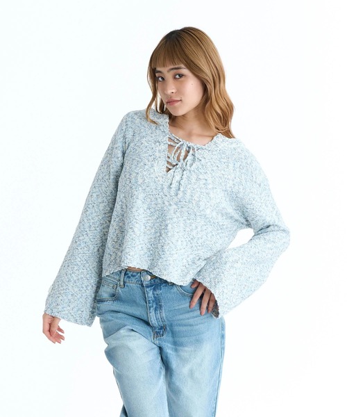 ROXY(ロキシー)の「ROXY ウィメンズ CHEERFUL ニットトップス 2WAY【2026年春夏モデル】(ニット/セーター・レディース・ナチュラル/ブルー/グリーン/パープル・LARGE/MEDIUM)」の16枚目の写真