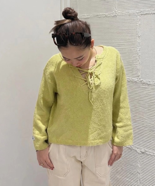 ROXY(ロキシー)の「ROXY ウィメンズ CHEERFUL ニットトップス 2WAY【2026年春夏モデル】(ニット/セーター・レディース・ナチュラル/ブルー/グリーン/パープル・LARGE/MEDIUM)」の10枚目の写真