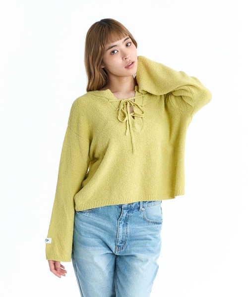 ROXY(ロキシー)の「ROXY ウィメンズ CHEERFUL ニットトップス 2WAY【2026年春夏モデル】(ニット/セーター・レディース・ナチュラル/ブルー/グリーン/パープル・LARGE/MEDIUM)」の15枚目の写真