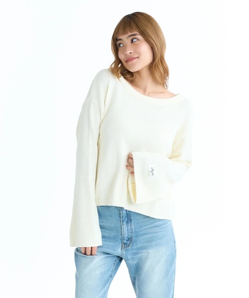 ROXY(ロキシー)の「ROXY ウィメンズ CHEERFUL ニットトップス 2WAY【2026年春夏モデル】(ニット/セーター・レディース・ナチュラル/ブルー/グリーン/パープル・LARGE/MEDIUM)」の5枚目の写真