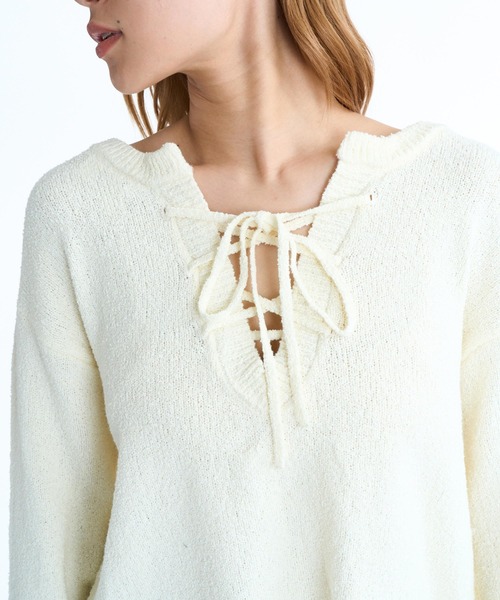 ROXY(ロキシー)の「ROXY ウィメンズ CHEERFUL ニットトップス 2WAY【2026年春夏モデル】(ニット/セーター・レディース・ナチュラル/ブルー/グリーン/パープル・LARGE/MEDIUM)」の6枚目の写真