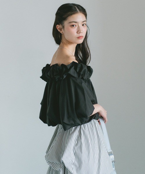 VANNIE U(ヴァニーユー)の「ホイップバルーンオフショルブラウス(シャツ/ブラウス・レディース・ピンク/ホワイト/ブラック・FREE)」の9枚目の写真