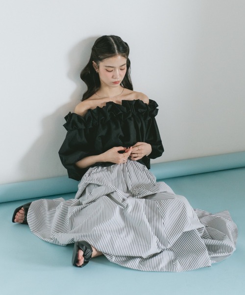 VANNIE U(ヴァニーユー)の「ホイップバルーンオフショルブラウス(シャツ/ブラウス・レディース・ピンク/ホワイト/ブラック・FREE)」の8枚目の写真