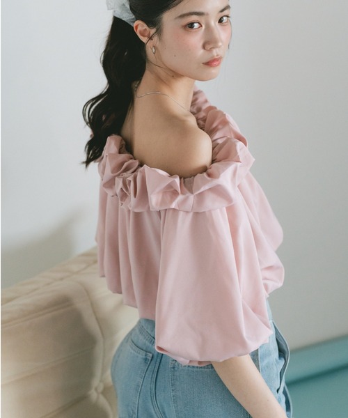 VANNIE U(ヴァニーユー)の「ホイップバルーンオフショルブラウス(シャツ/ブラウス・レディース・ピンク/ホワイト/ブラック・FREE)」の14枚目の写真