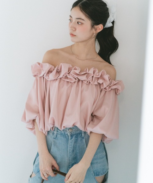 VANNIE U(ヴァニーユー)の「ホイップバルーンオフショルブラウス(シャツ/ブラウス・レディース・ピンク/ホワイト/ブラック・FREE)」の16枚目の写真