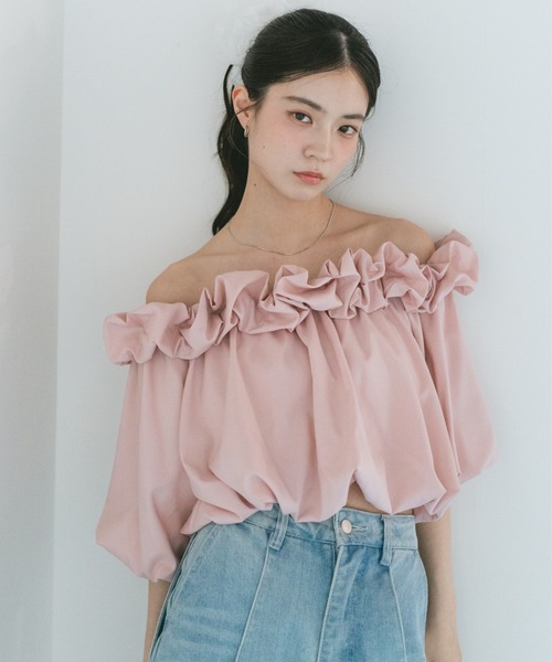 VANNIE U(ヴァニーユー)の「ホイップバルーンオフショルブラウス(シャツ/ブラウス・レディース・ピンク/ホワイト/ブラック・FREE)」の17枚目の写真