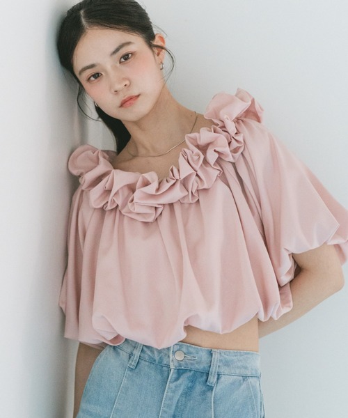 VANNIE U(ヴァニーユー)の「ホイップバルーンオフショルブラウス(シャツ/ブラウス・レディース・ピンク/ホワイト/ブラック・FREE)」の19枚目の写真