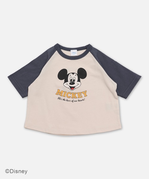 Disney(ディズニー)の「〈ディズニー〉ミッキーマウス/ラグラン半袖Tシャツ(Tシャツ/カットソー・キッズ・ブラック/チャコールグレー・80cm/90cm/100cm/110cm/120cm/130cm/140cm)」の3枚目の写真