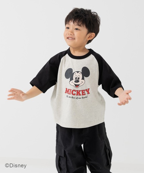 Disney(ディズニー)の「〈ディズニー〉ミッキーマウス/ラグラン半袖Tシャツ(Tシャツ/カットソー・キッズ・ブラック/チャコールグレー・80cm/90cm/100cm/110cm/120cm/130cm/140cm)」の14枚目の写真