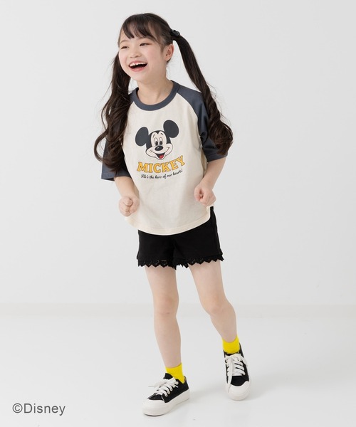 Disney(ディズニー)の「〈ディズニー〉ミッキーマウス/ラグラン半袖Tシャツ(Tシャツ/カットソー・キッズ・ブラック/チャコールグレー・80cm/90cm/100cm/110cm/120cm/130cm/140cm)」の15枚目の写真