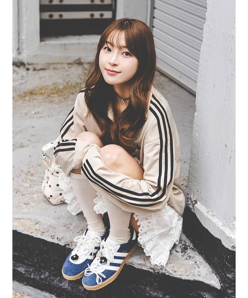 アディダスオリジナルス　ファイヤーバード　トラックトップ　ベージュホワイトライン adidas Originals for LITTLE UNION TOKYO】KE7960 FIREBIRD TRACK TOP