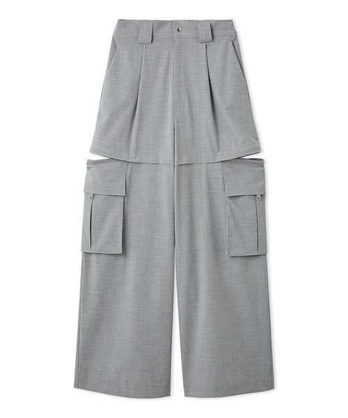 FRAY I.D（フレイアイディー）の「サイドファスナーカーゴパンツ/ウォッシャブル・防シワ・接触冷感（その他パンツ・レディース・グレー/ブラウン/ホワイト・0/1）」の2枚目の写真