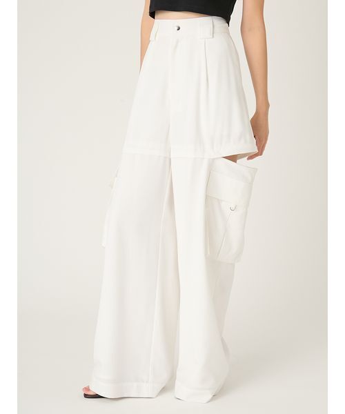 FRAY I.D（フレイアイディー）の「サイドファスナーカーゴパンツ/ウォッシャブル・防シワ・接触冷感（その他パンツ・レディース・グレー/ブラウン/ホワイト・0/1）」の6枚目の写真