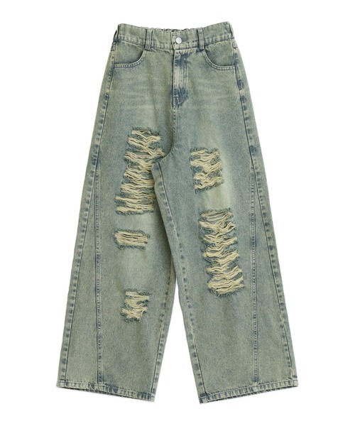 ANAP GｉRL（アナップガール）の「ハイクラッシュ ワイドパンツ（デニムパンツ・キッズ・ブラック/ブルー・S/M/XS）」の18枚目の写真