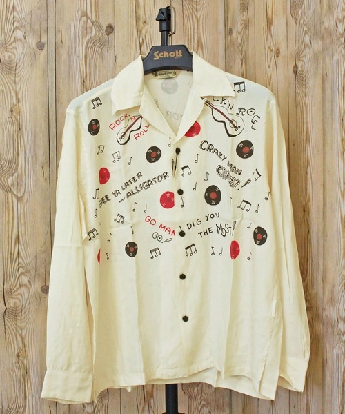 Schott(ショット)の「ROCK’N ROLL RAYON SHIRT(シャツ/ブラウス・メンズ・チャコールグレー/オフホワイト・XXL/XL/L/M)」の3枚目の写真
