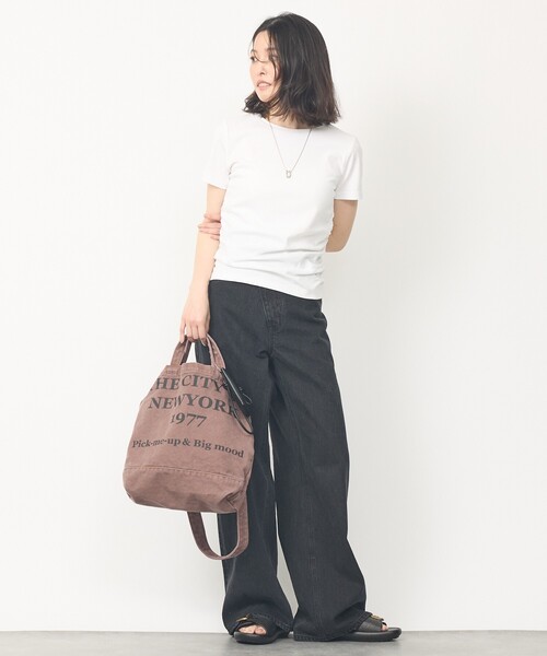 abahouse mavie（アバハウスマヴィ）の「【CONTROL FREAK/コントロールフリーク】WASHED LOGOトート/別注カラー（トートバッグ・レディース・ブラウン/アイボリー/ブルー・フリー）」の4枚目の写真