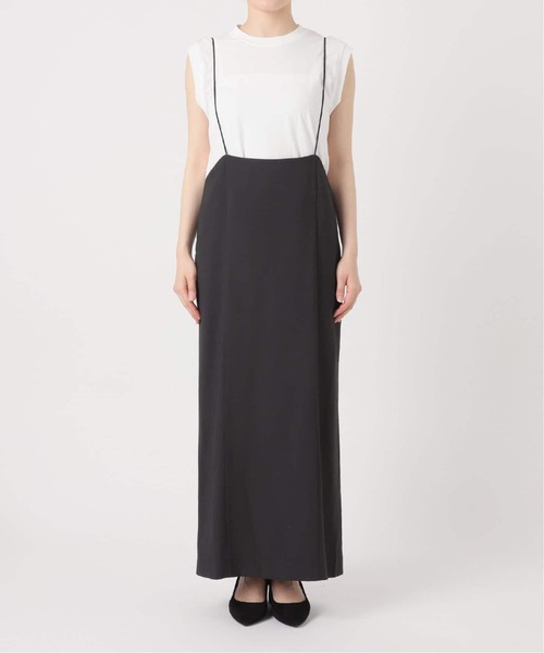 SLOBE IENA（スローブイエナ）の「《2枚セット/追加》アイラインキャミワンピース×ノースリーブTEEセット（ワンピース・レディース・ブラック/ブラックミックス・FREE）」の4枚目の写真
