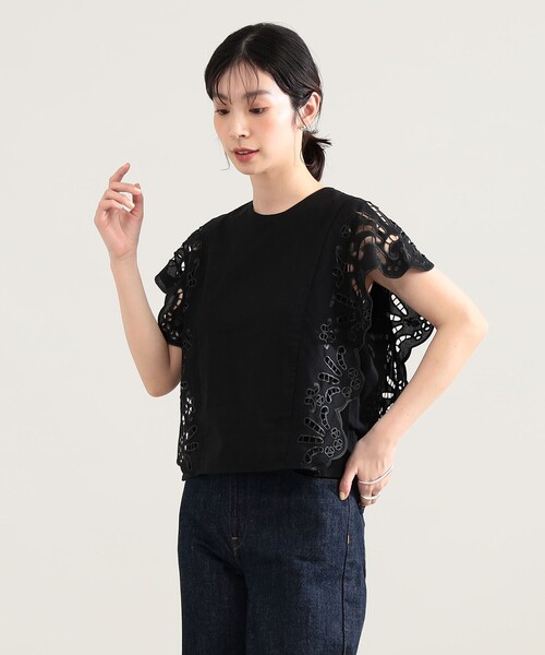 Demi-Luxe BEAMS(デミルクス ビームス)の「カットワーク ブラウス(シャツ/ブラウス・レディース・ブラック/ホワイト・36/38)」の1枚目の写真
