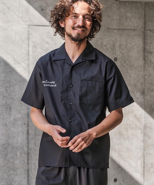 mhs2565-1M1S back-twill open collar shirt オープンカラーシャツ