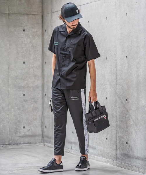 1minute 1second(ワンミニットワンセカンド)の「mhs2565-1M1S back-twill open collar shirt オープンカラーシャツ(1M26N170)(シャツ/ブラウス・メンズ・ネイビー/ブラック×ホワイト/ブラック×ブルー・XL/L/M/S)」の6枚目の写真