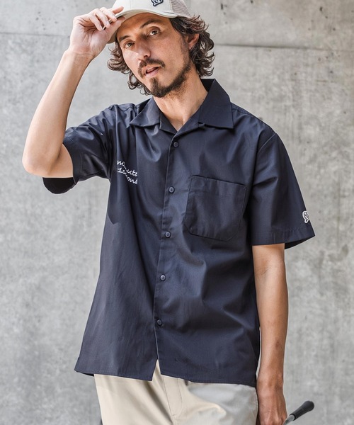 1minute 1second(ワンミニットワンセカンド)の「mhs2565-1M1S back-twill open collar shirt オープンカラーシャツ(1M26N170)(シャツ/ブラウス・メンズ・ネイビー/ブラック×ホワイト/ブラック×ブルー・XL/L/M/S)」の9枚目の写真