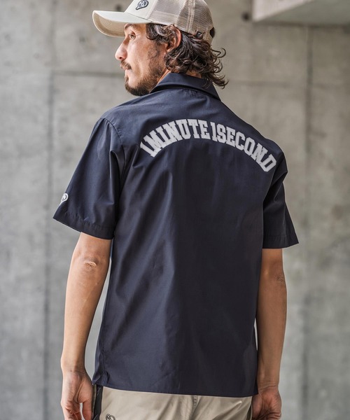 1minute 1second(ワンミニットワンセカンド)の「mhs2565-1M1S back-twill open collar shirt オープンカラーシャツ(1M26N170)(シャツ/ブラウス・メンズ・ネイビー/ブラック×ホワイト/ブラック×ブルー・XL/L/M/S)」の10枚目の写真