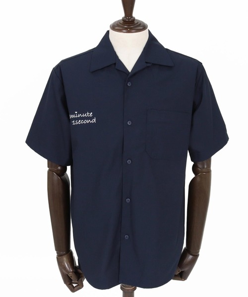 1minute 1second(ワンミニットワンセカンド)の「mhs2565-1M1S back-twill open collar shirt オープンカラーシャツ(1M26N170)(シャツ/ブラウス・メンズ・ネイビー/ブラック×ホワイト/ブラック×ブルー・XL/L/M/S)」の19枚目の写真