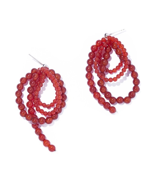 IRIS47(イリスフォーセブン)の「【IRIS 47】fabiana red agate pierce/ファビアナ レッドアゲート ピアス JSV11(ピアス(両耳用)・レディース・レッド・FREE)」の1枚目の写真