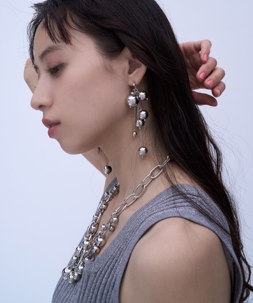 HARE（ハレ）の「メタルボールチェーンピアス(HARE)（ピアス（両耳用）・レディース・シルバー・FREE）」の3枚目の写真