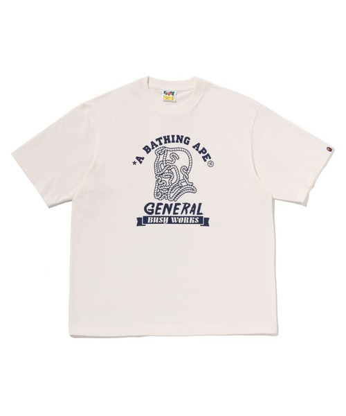 エイプ白Tシャツ APE GENERAL COLLEGE RELAXED FIT TEE（Tシャツ/カットソー）｜A