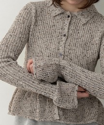 lawgy（ラウジー）の「mix flare collar accent button knit / ミックスフレアカラーアクセントボタンニット（ニット/セーター）」