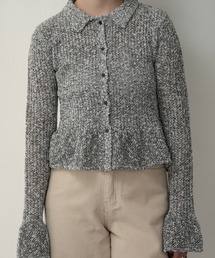 lawgy（ラウジー）の「mix flare collar accent button knit / ミックスフレアカラーアクセントボタンニット（ニット/セーター）」