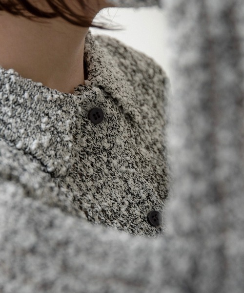 lawgy（ラウジー）の「mix flare collar accent button knit / ミックスフレアカラーアクセントボタンニット（ニット/セーター・レディース・パープル系/ベージュ系その他/ブラックミックス・FREE）」の14枚目の写真