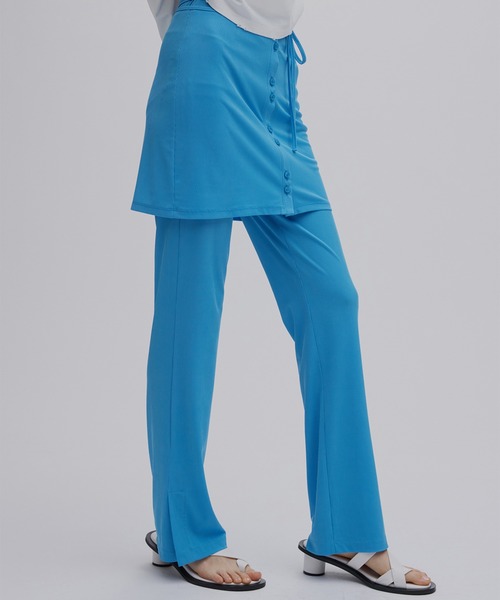 Ameri（アメリ）の「WRAP BELT SET RIB PANTS（その他パンツ・レディース・ホワイト/イエロー/ライトブルー・SMALL/MEDIUM）」の5枚目の写真