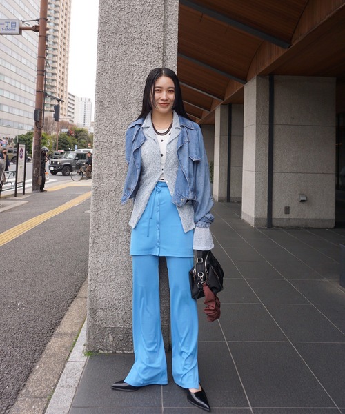 Ameri（アメリ）の「WRAP BELT SET RIB PANTS（その他パンツ・レディース・ホワイト/イエロー/ライトブルー・SMALL/MEDIUM）」の15枚目の写真