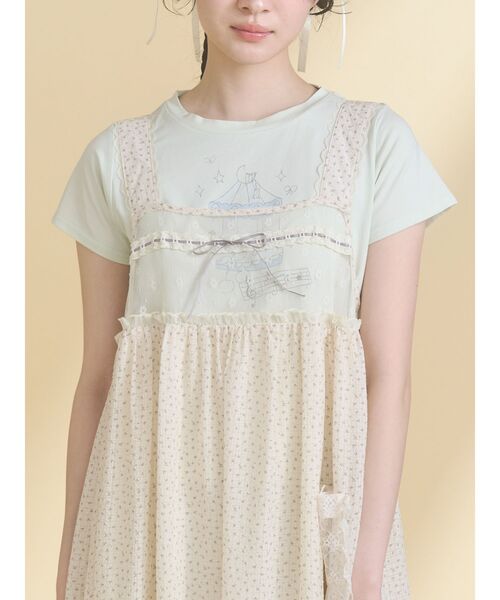 merry jenny（メリージェニー）の「あの日のメリーゴーランドtee（Tシャツ/カットソー・レディース・ミント/アイボリー/オフホワイト・FREE）」の3枚目の写真