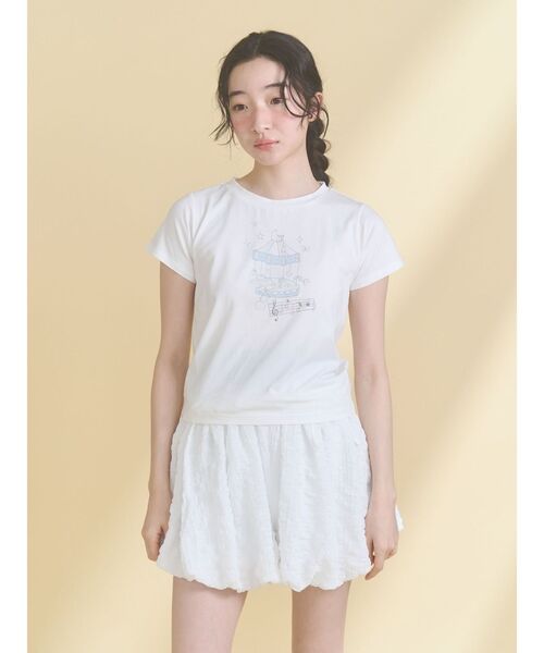 merry jenny（メリージェニー）の「あの日のメリーゴーランドtee（Tシャツ/カットソー・レディース・ミント/アイボリー/オフホワイト・FREE）」の6枚目の写真