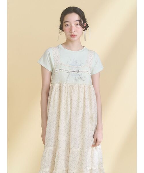 merry jenny（メリージェニー）の「あの日のメリーゴーランドtee（Tシャツ/カットソー・レディース・ミント/アイボリー/オフホワイト・FREE）」の13枚目の写真