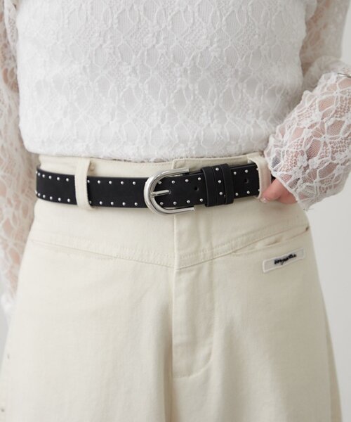 mystic(ミスティック)の「ラインスタッズベルト(ベルト・レディース・ブラック・ONE SIZE)」の1枚目の写真