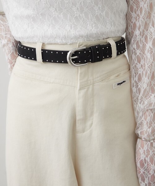 mystic(ミスティック)の「ラインスタッズベルト(ベルト・レディース・ブラック・ONE SIZE)」の2枚目の写真