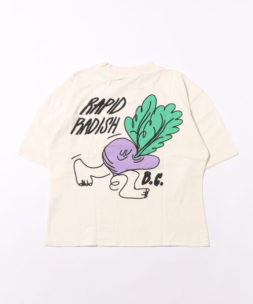 BOBO CHOSES（ボボショーズ）の「Rapid Radish oversized T-shirt（Tシャツ/カットソー・キッズ・オフホワイト・6-7YEAR/4-5YEAR/2-3YEAR/8YEAR/10YEAR）」の3枚目の写真