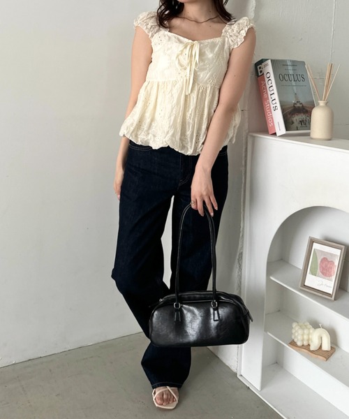 CLEA(クレア)の「ノースリーブフラワーバルーントップス(シャツ/ブラウス・レディース・ホワイト/ライトブルー/アイボリー・FREE)」の18枚目の写真
