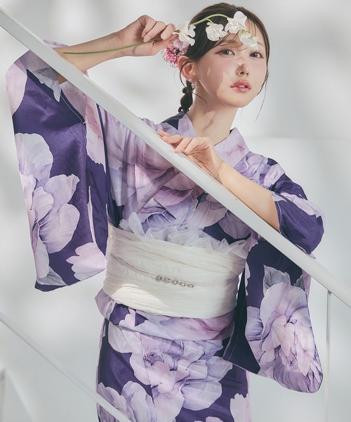 一人で簡単に着付けができる セパレート浴衣4点セット（トップス