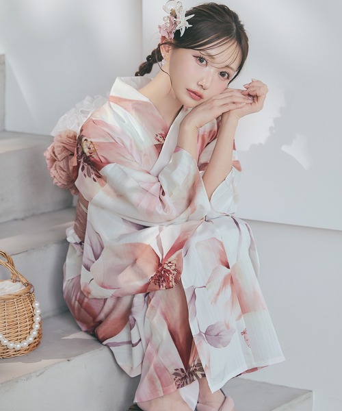一人で簡単に着付けができる セパレート浴衣4点セット（トップス