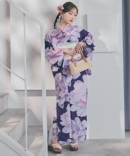 一人で簡単に着付けができる セパレート浴衣4点セット（トップス